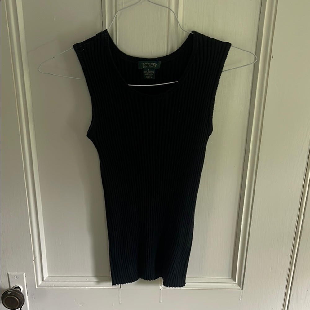 J. Crew Black Ribbed Sleeveless Top